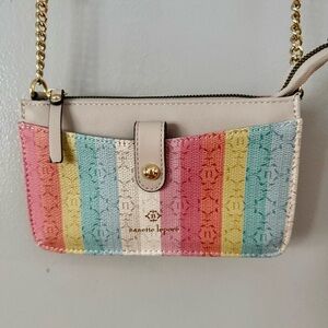 NWOT Nanette Lepore Playful Pastel Striped Cross Body Purse